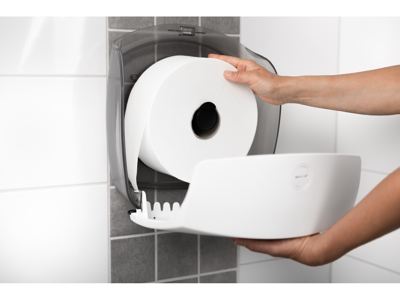 Dozownik papieru toaletowego Jumbo Katrin 82117 Biały